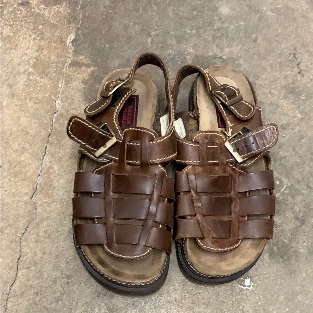 Urban explorer Men brown leather fishermen sandals